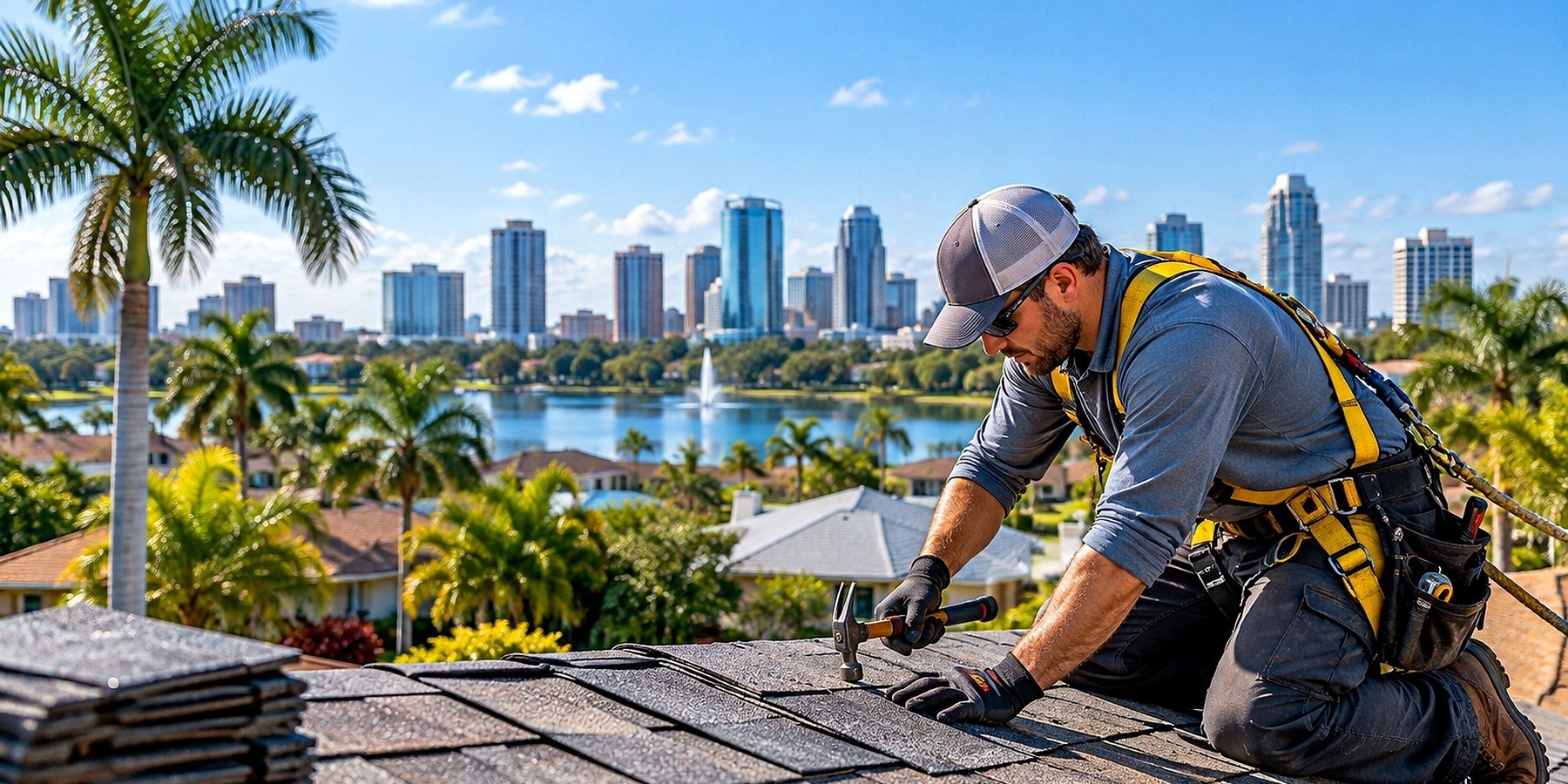 Roof repair in Ivanhoe Village, Orlando, Florida