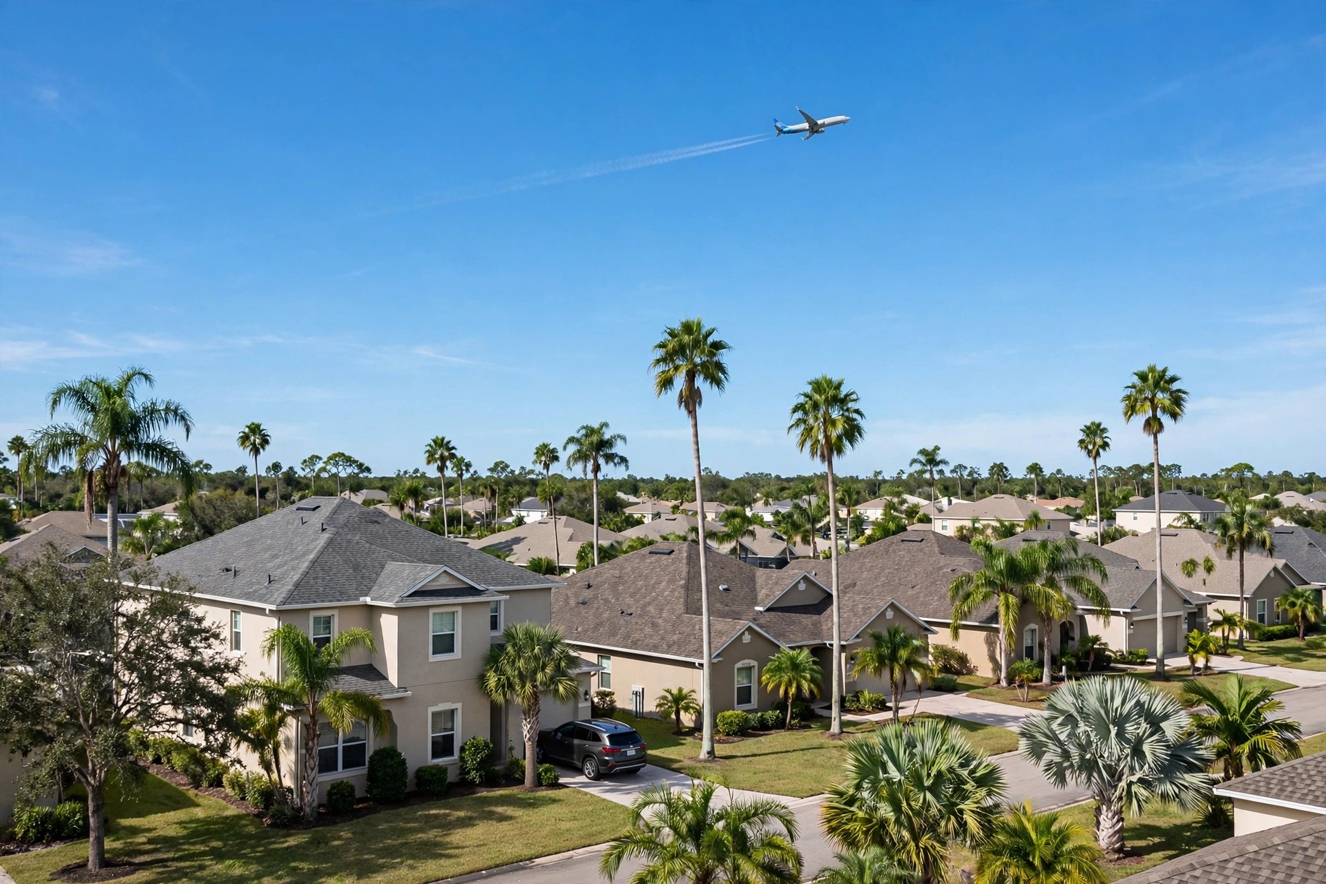 Roof repair in Airport North, Orlando FL, drainage check on a low slope roof