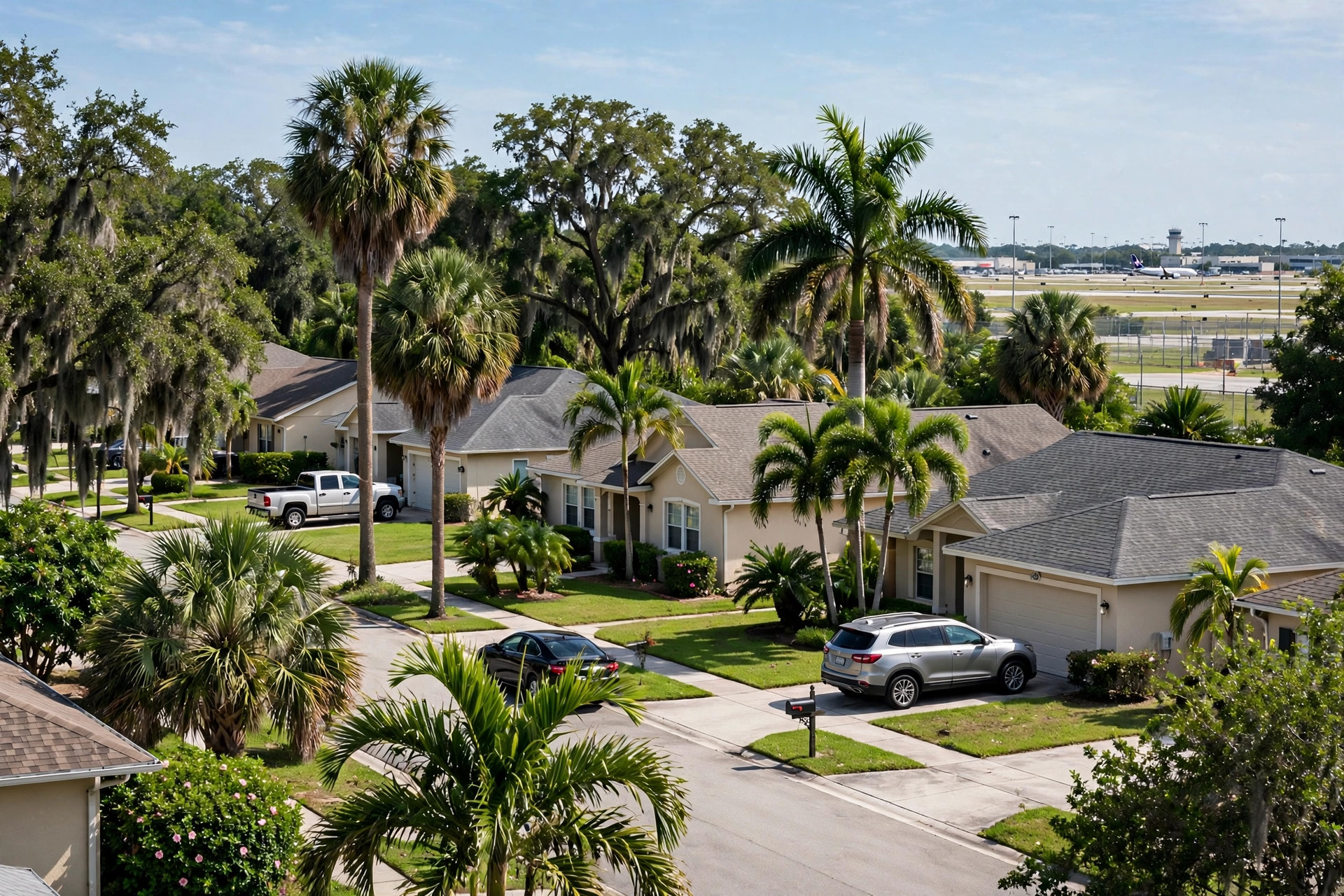 Roof repair in Camden Club, Orlando FL, gutter and drainage check on a home roof