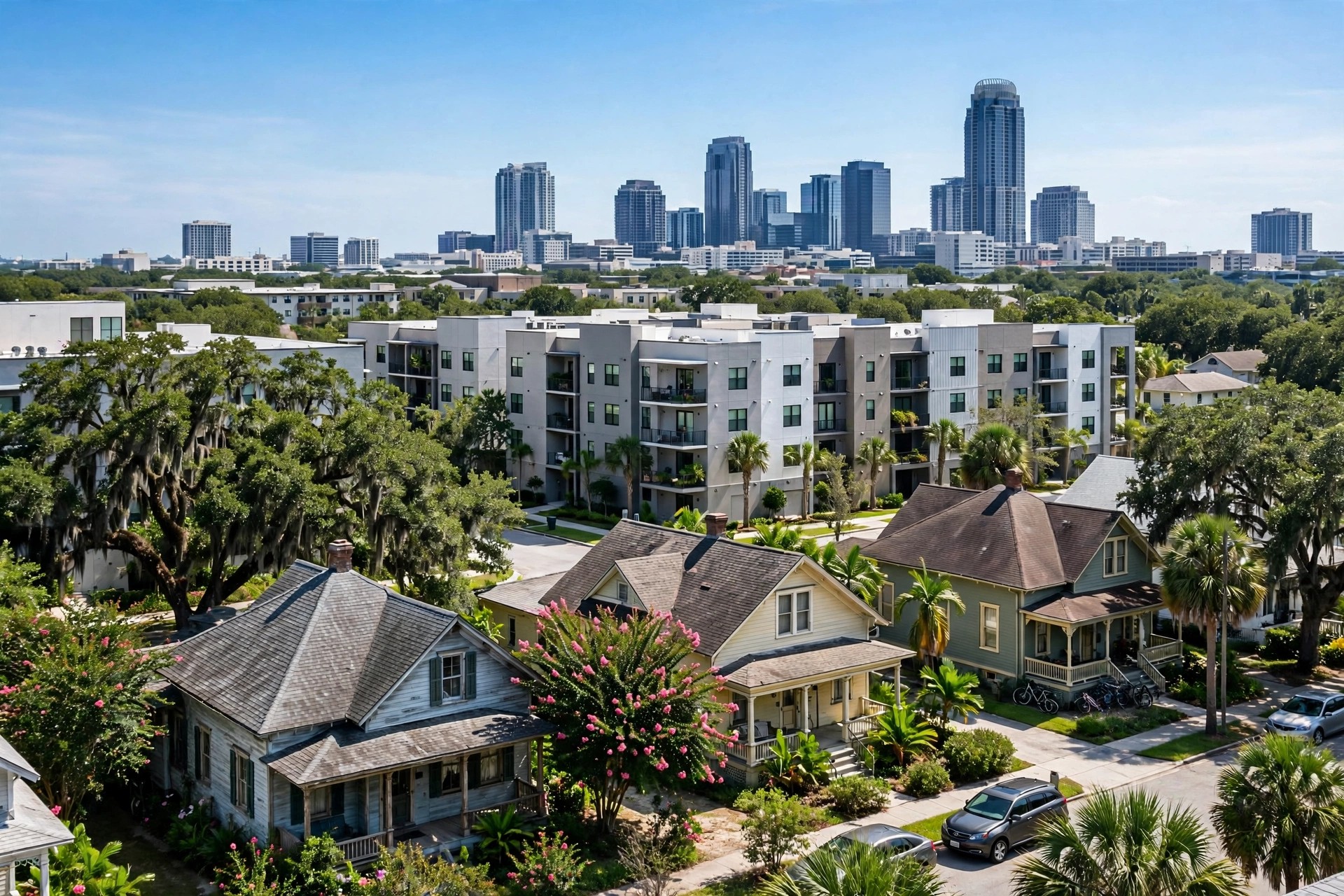 Roof repair in Creative Village, Orlando FL, leak check on a newer downtown roof