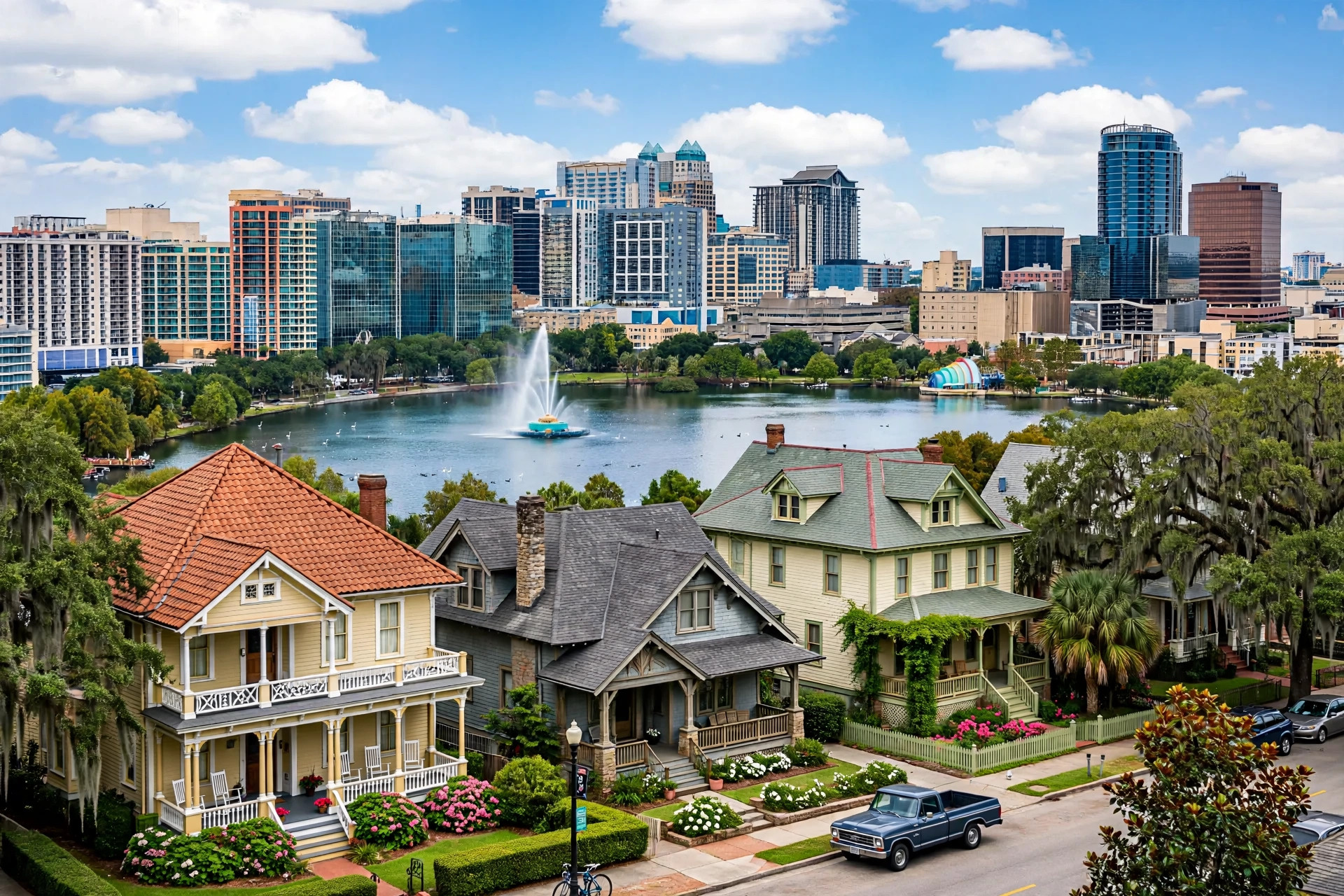 Roof repair in Downtown Orlando, Orlando FL, flat and shingle roofs across the city core