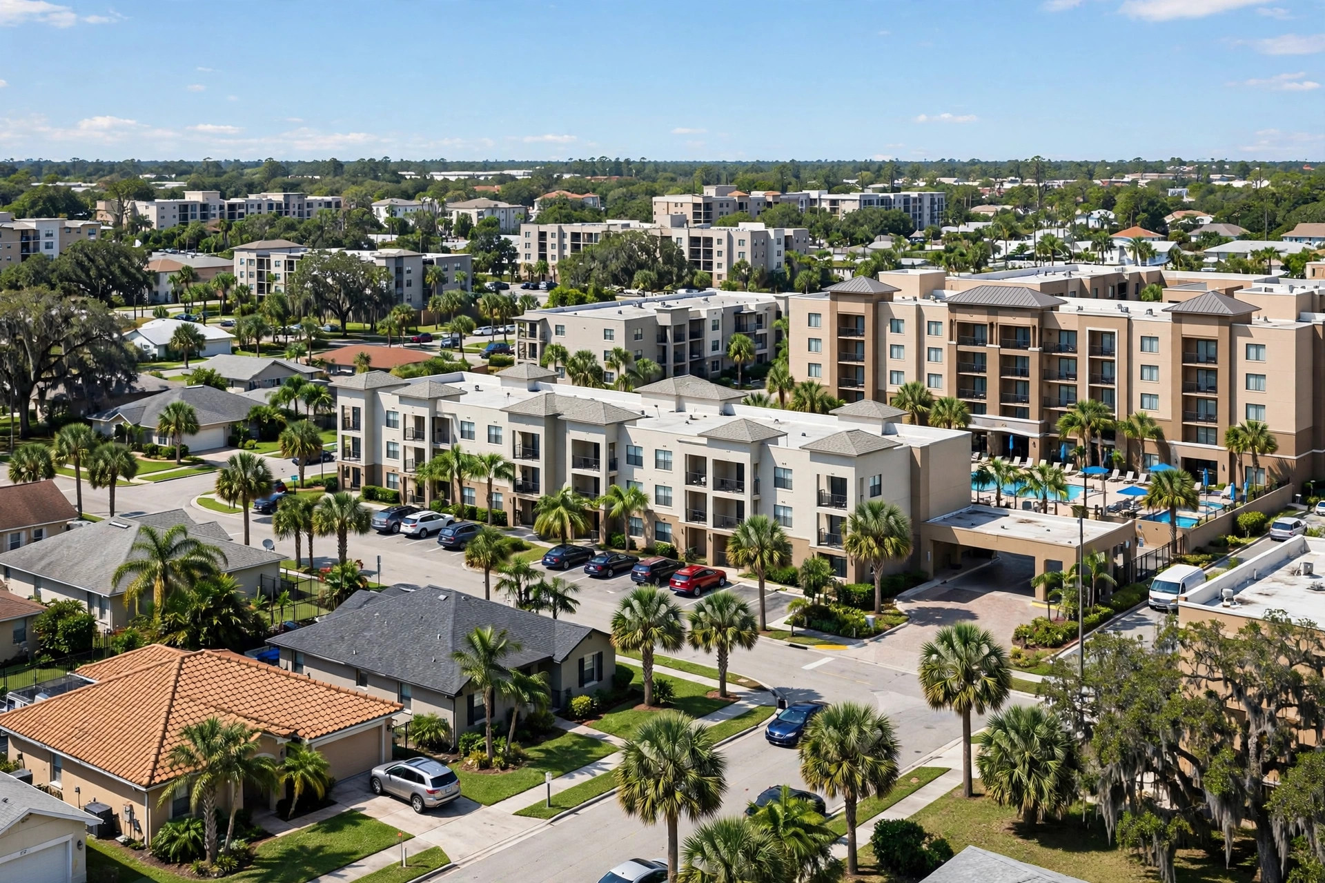Roof repair in Florida Center, Orlando FL, low-slope commercial roof with ponding water