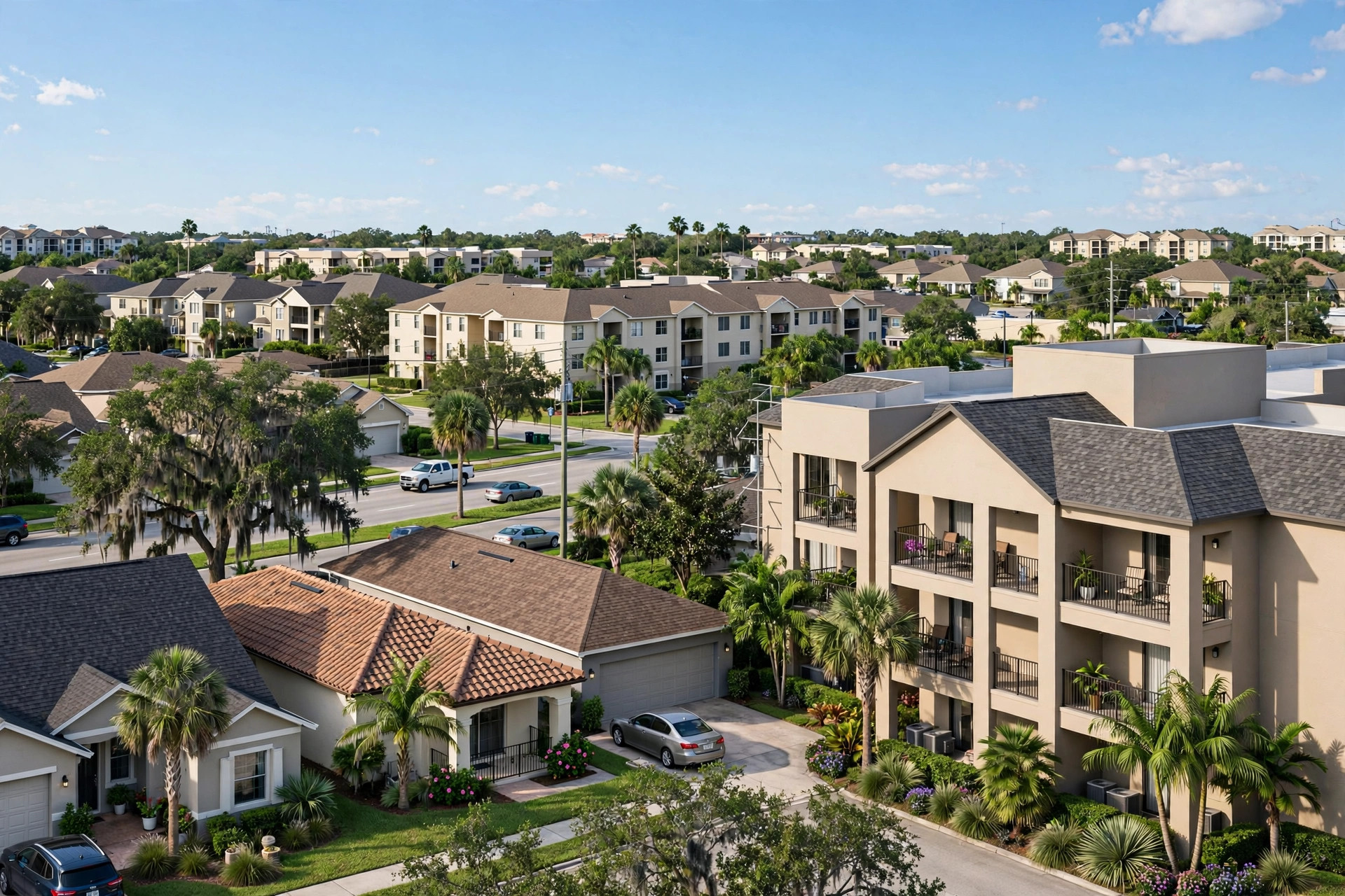 Roof repair in Kirkman North, Orlando FL, clogged gutter and water-stained fascia boards