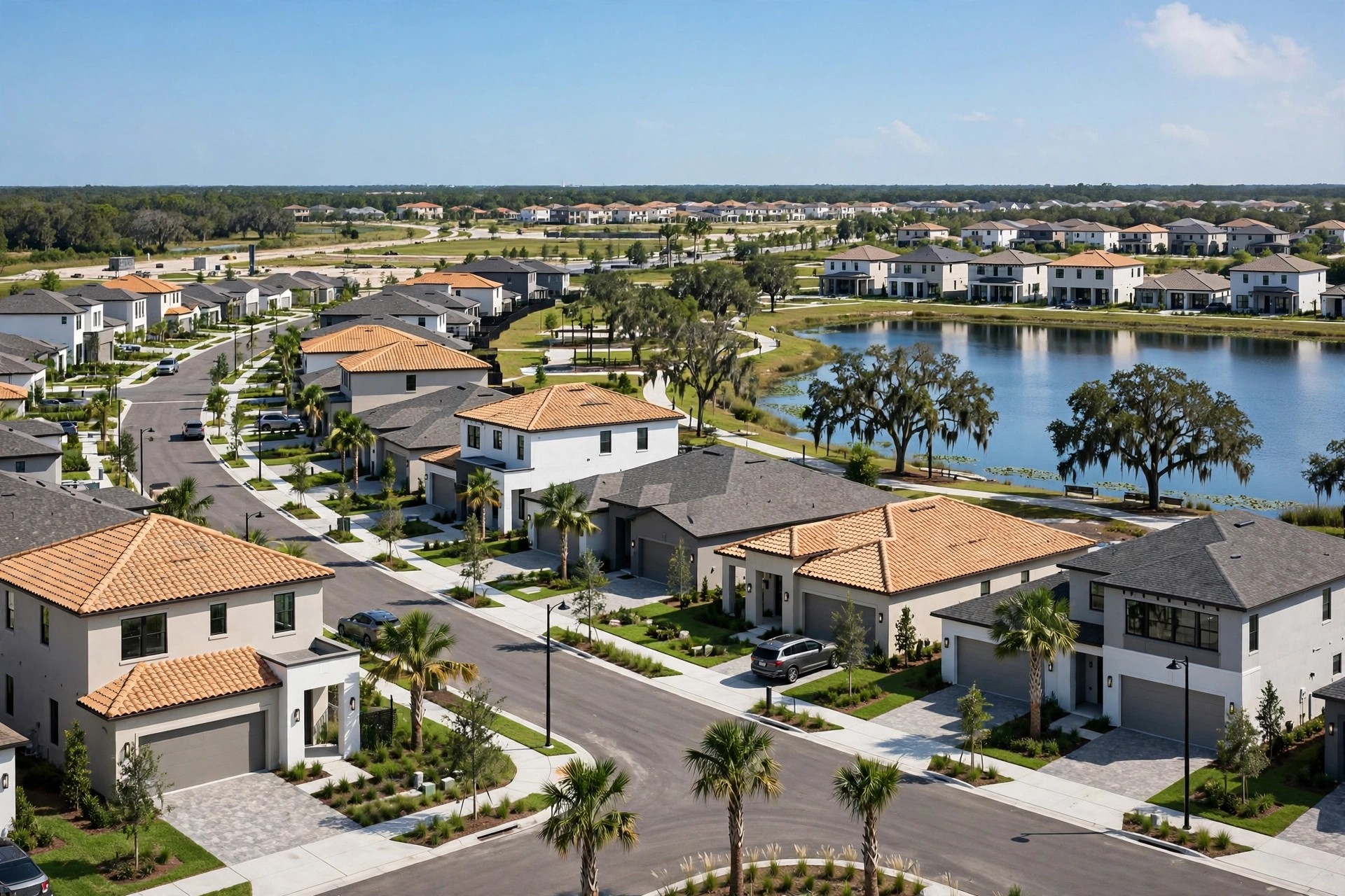Roof repair in Lake Nona, Orlando FL, storm check of roof edges on a newer home