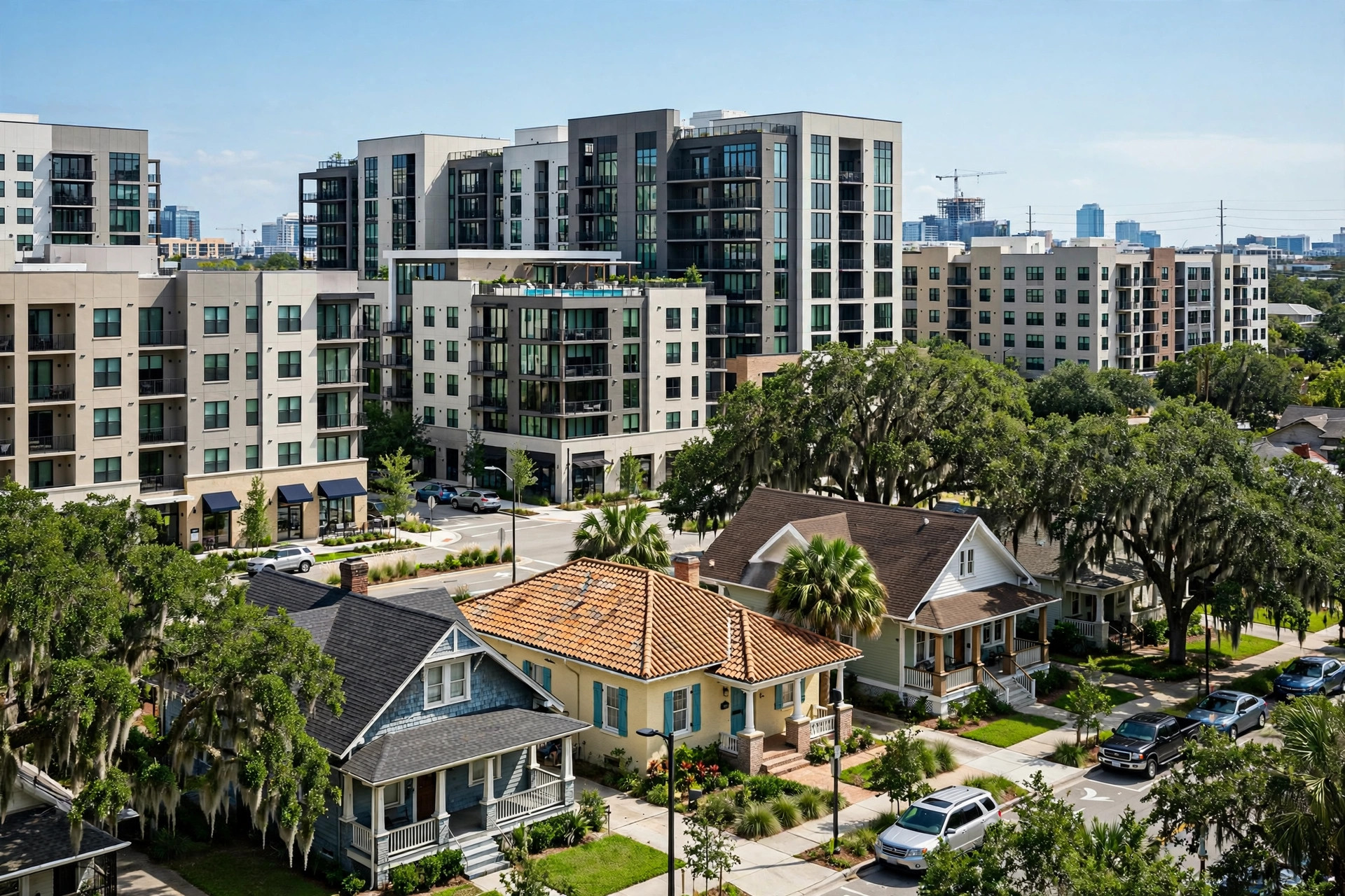 Roof repair in North Quarter District, Orlando FL, flat commercial roof near downtown