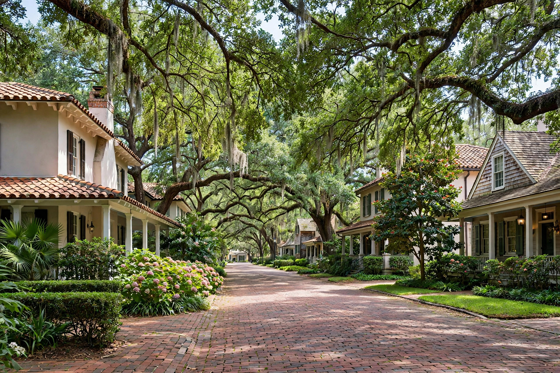 Roof repair in Winter Park FL, historic homes with tile roofs under oak canopy