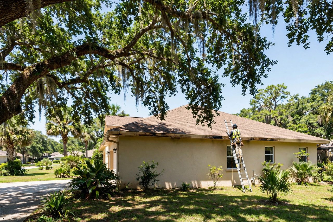 Orlando roofing professional inspecting a residential roof