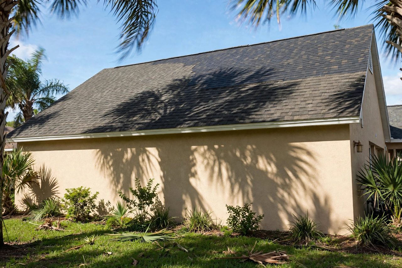 Illustrative after image showing a repaired Orlando roof area, geotagged to Orlando FL
