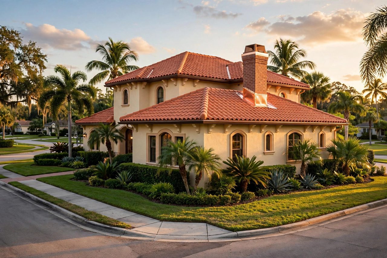 Illustrative after image showing a repaired Orlando roof area, geotagged to Orlando FL