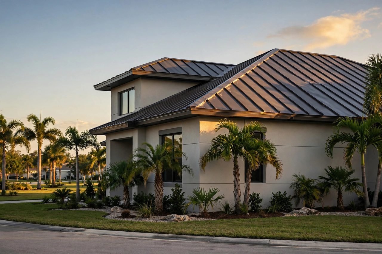 Illustrative after image showing a repaired Orlando roof area, geotagged to Orlando FL