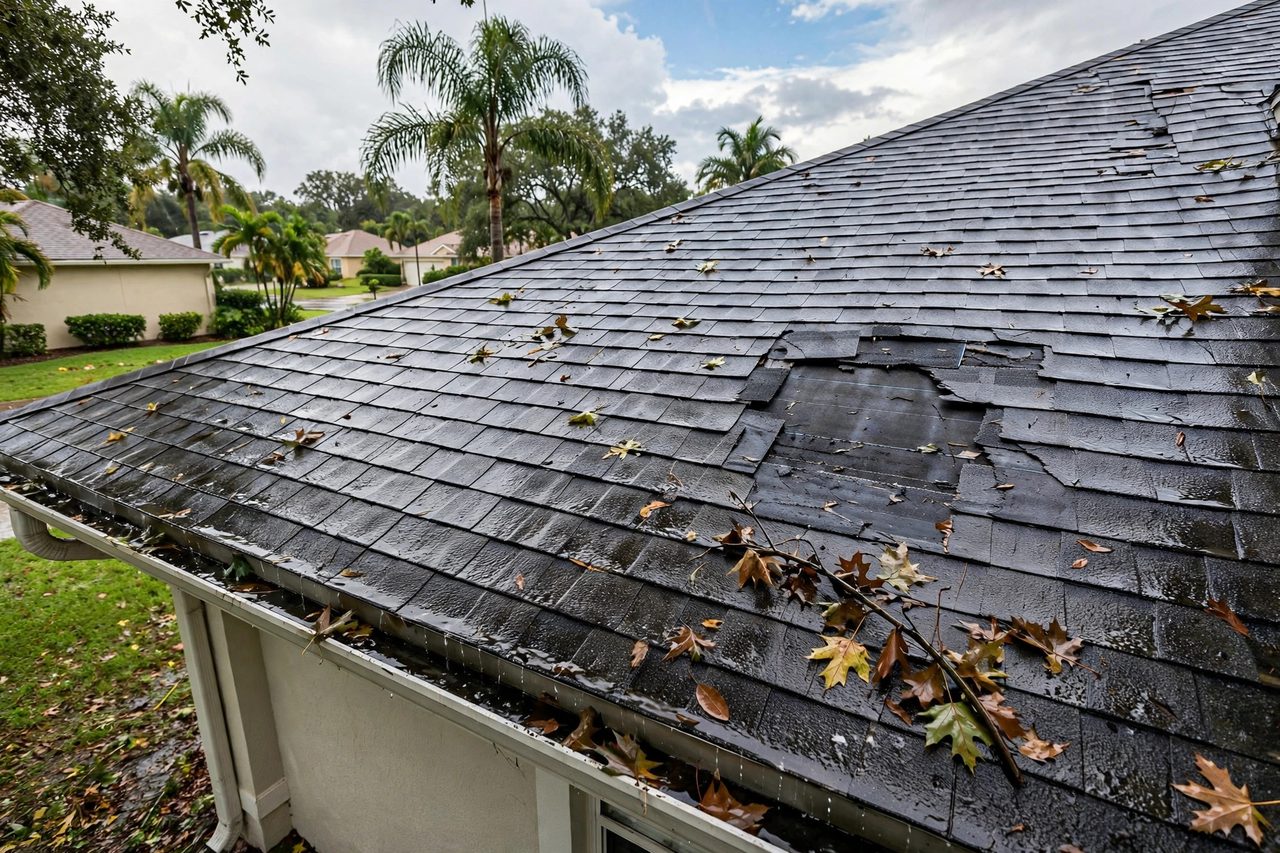 Orlando roofing professional inspecting a residential roof