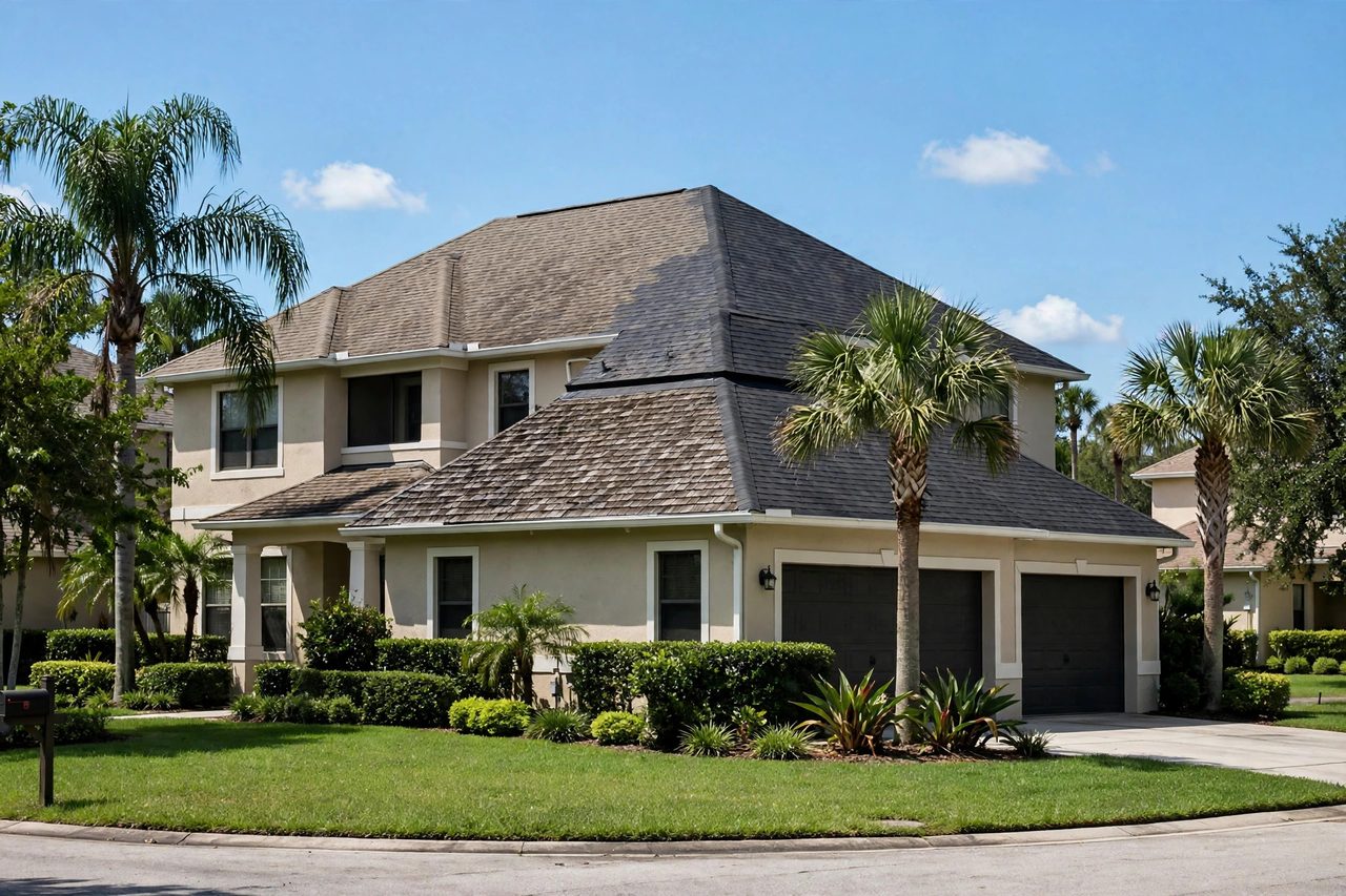 Illustrative after image showing a repaired Orlando roof area, geotagged to Orlando FL