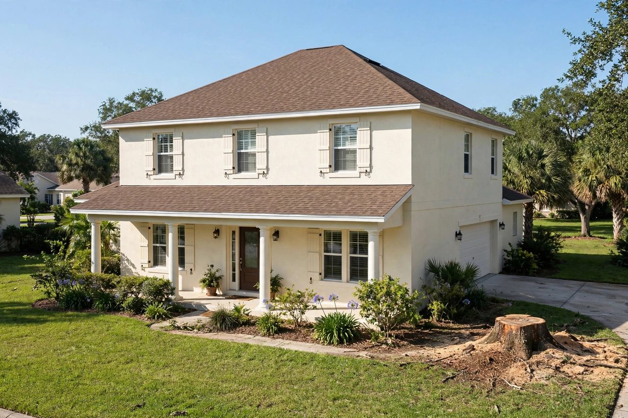 Illustrative after image showing a repaired Orlando roof area, geotagged to Orlando FL