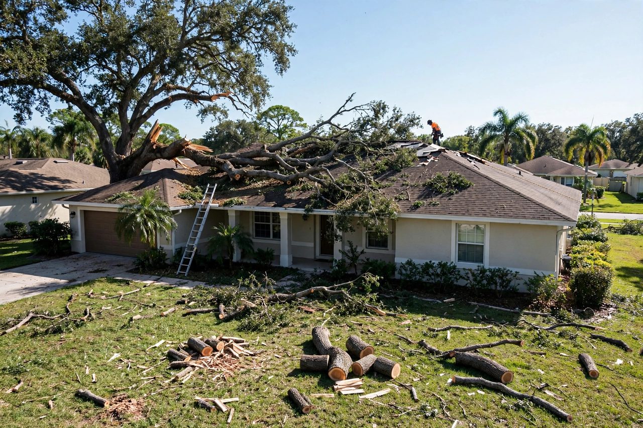 Orlando roofing professional inspecting a residential roof