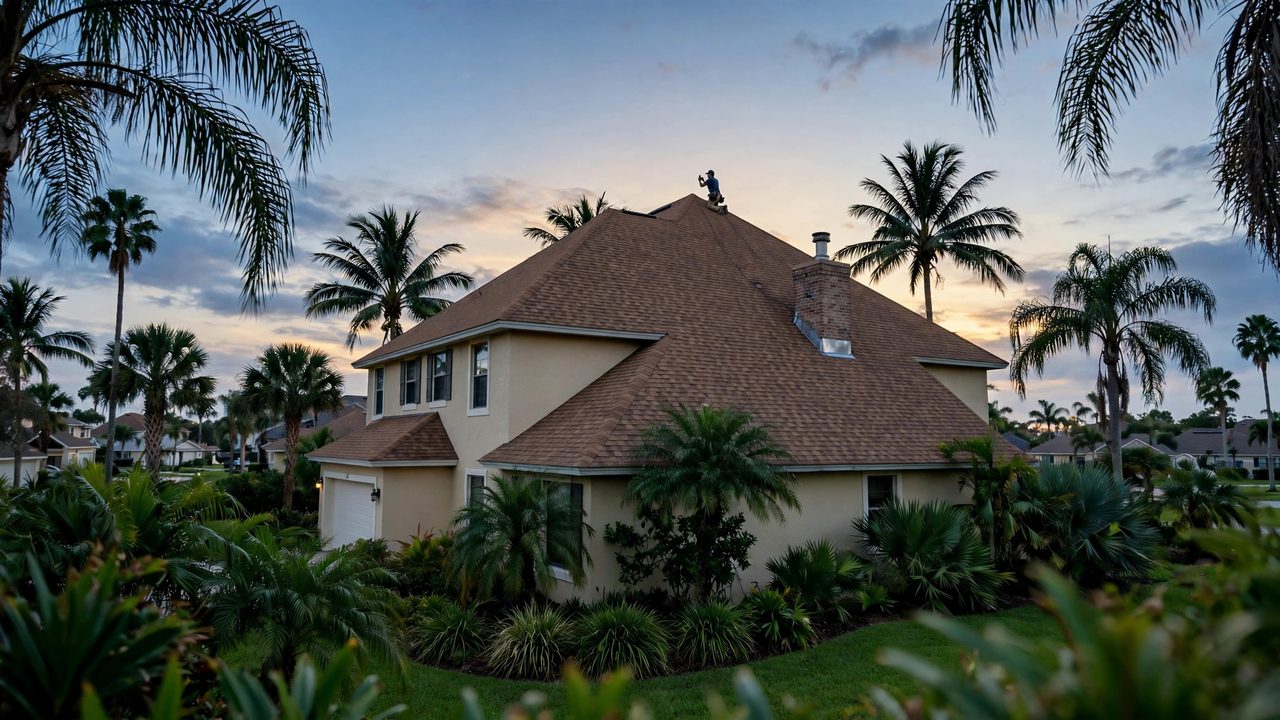 Orlando roofing professional inspecting a residential roof