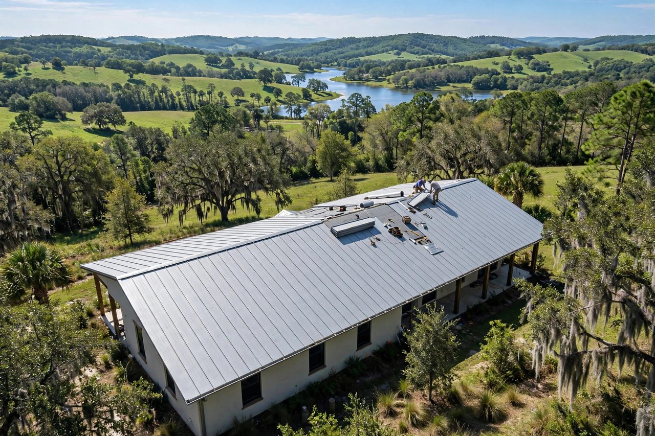 Representative roof repair service scene for Clermont, Florida