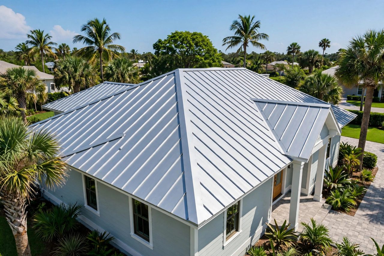 Illustrative after image showing a repaired Orlando roof area, geotagged to Orlando FL
