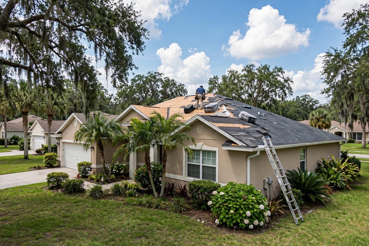 Orlando roofing Residential Roof Repair service scene, geotagged to Orlando FL