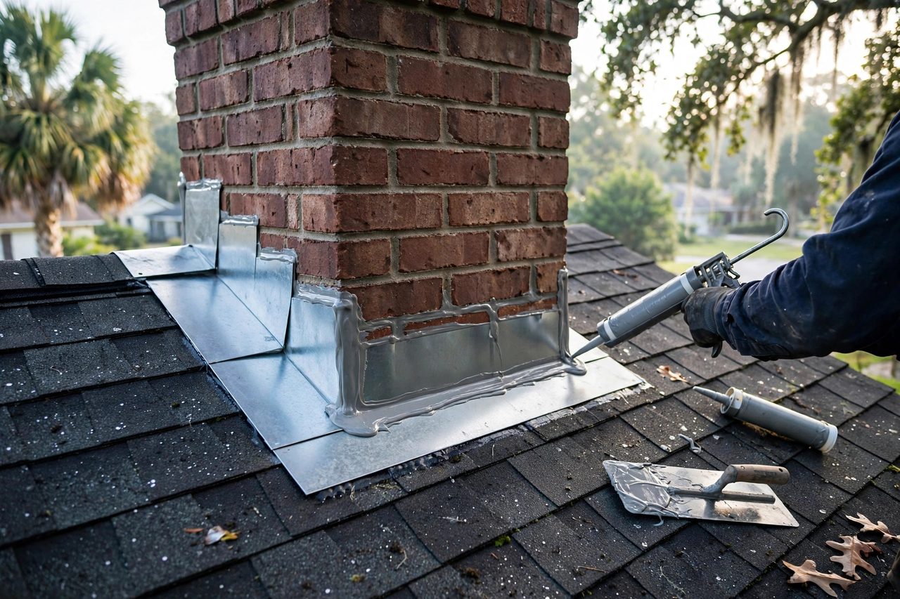 Orlando roofing Roof Flashing Repair service scene, geotagged to Orlando FL