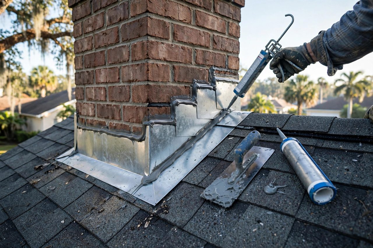 Orlando roofing professional inspecting a residential roof