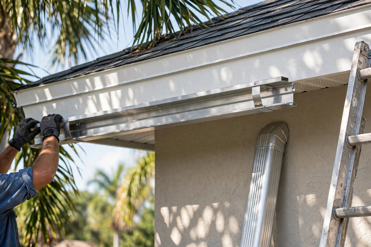 Orlando roofing Roof Gutter Repair service scene, geotagged to Orlando FL