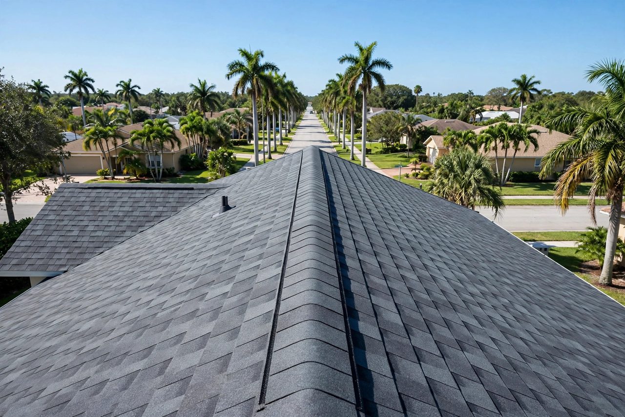 Illustrative after image showing a repaired Orlando roof area, geotagged to Orlando FL