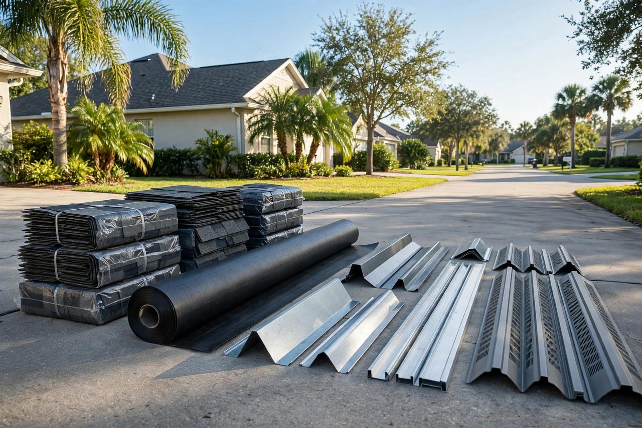 Roofing materials and roof-system components used in Orlando repairs