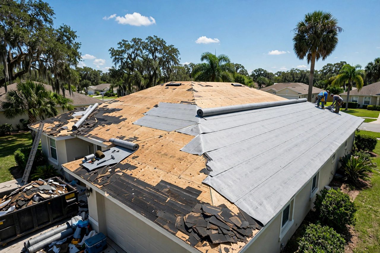 Orlando roofing Roof Underlayment Replacement service scene, geotagged to Orlando FL