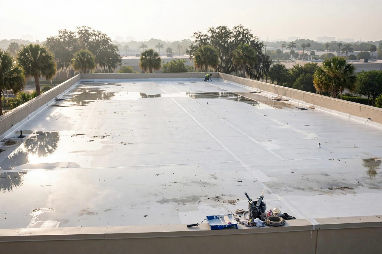 Orlando roofing professional inspecting a residential roof