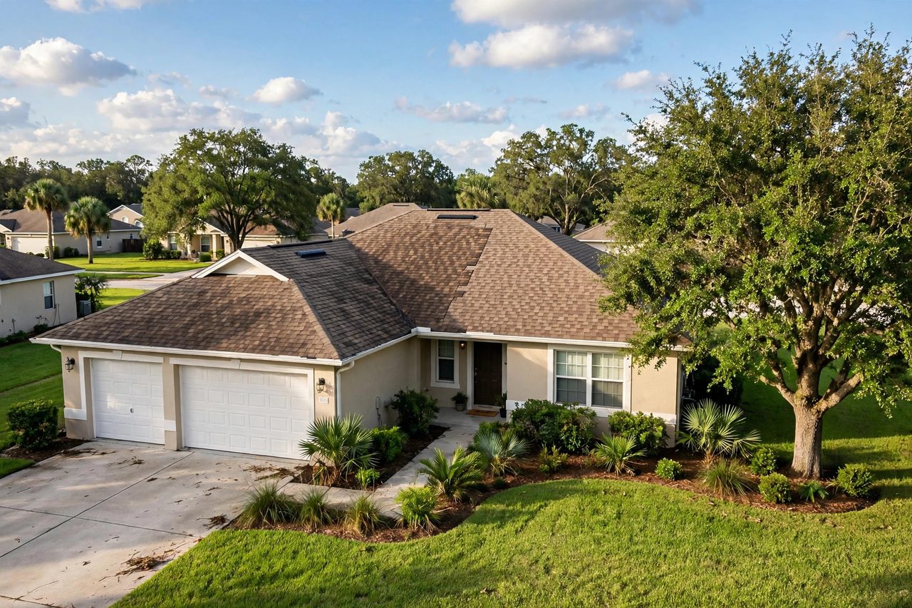 Illustrative after image showing a repaired Orlando roof area, geotagged to Orlando FL