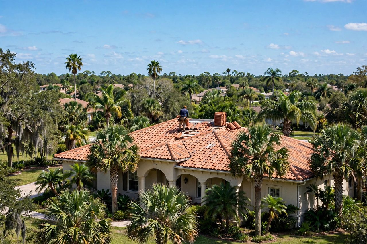 Orlando roofing Tile Roof Repair service scene, geotagged to Orlando FL