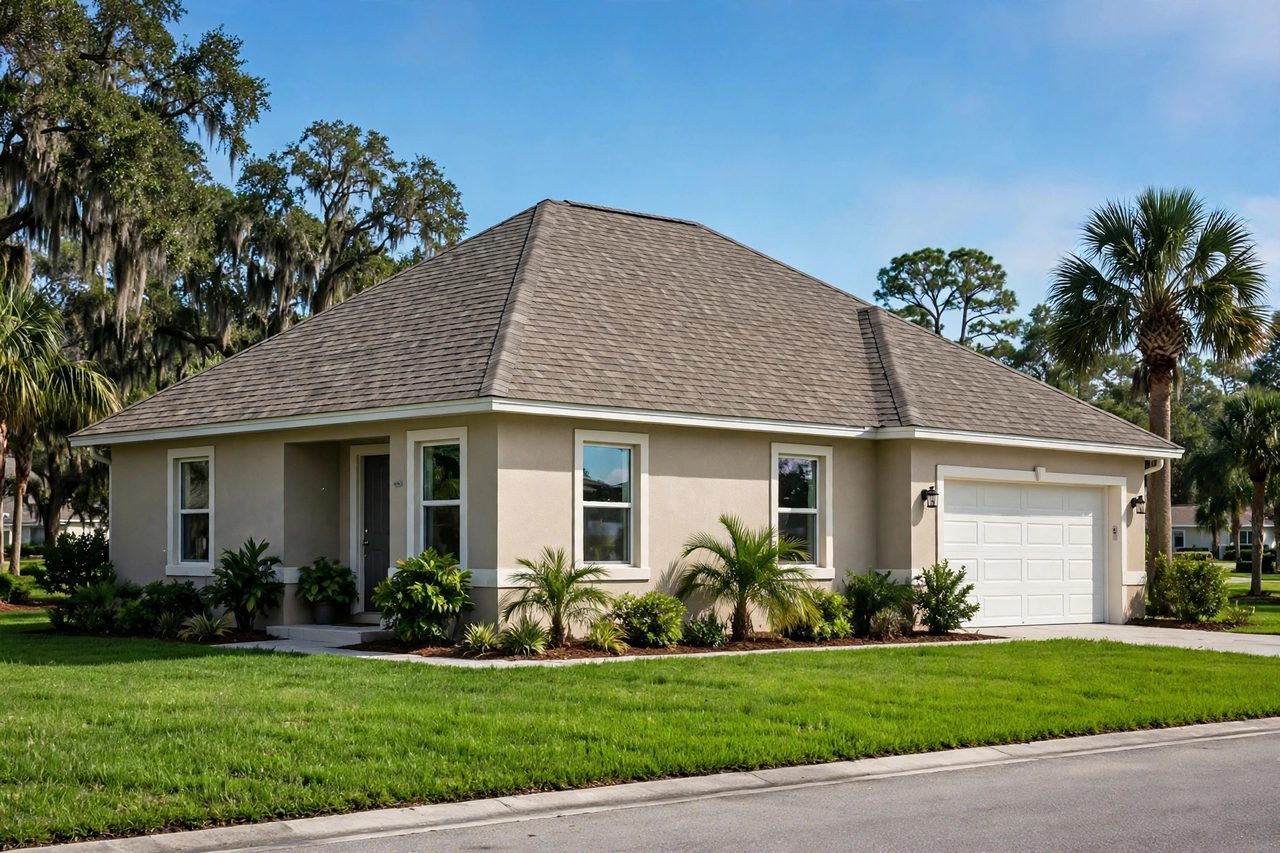 Illustrative after image showing a repaired Orlando roof area, geotagged to Orlando FL