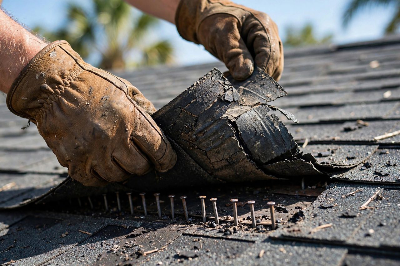 Orlando roofing professional inspecting a residential roof